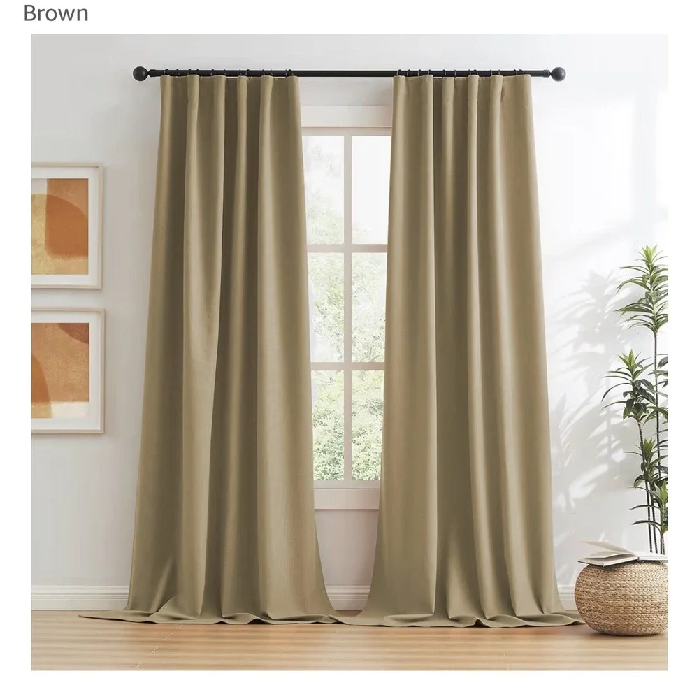 Curtains 90 Inches Long Brown NWOT